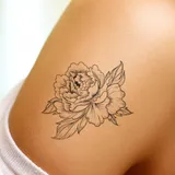 Tatouage temporaire petites pivoines