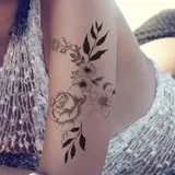 Tatouage temporaire pivoine halimium et Lys