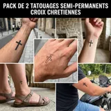 tatouage temporaire semi permanent croix chretiennes