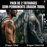 tatouage temporaire semi permanent dragon tribal