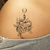 Tatouage temporaire Serpent et fleurs