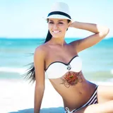 tatouage temporaire underboob fleur lotus multicolore