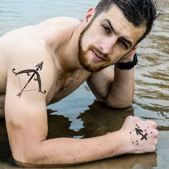 tatouage éphémère signe zodiaque sagittaire