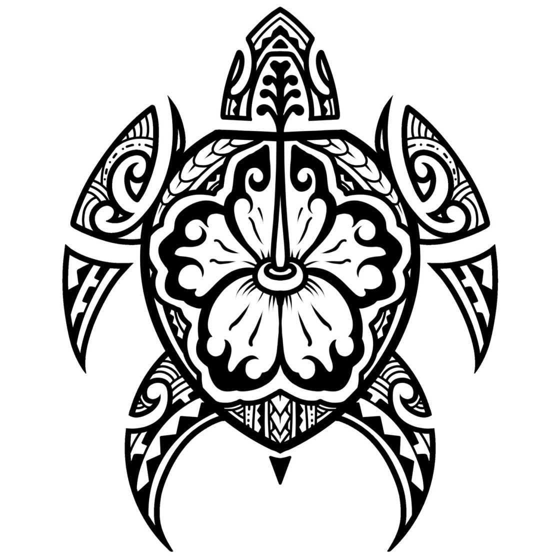 Dessin Tatouage Tortue Maori