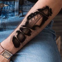 Tatouage éphémère guitar 3D