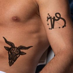 Tatouage éphémère signe zodiaque capricorne