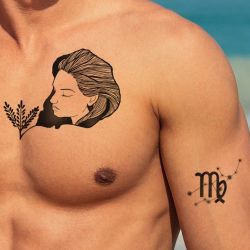 Tatouage éphémère signe zodiaque vierge