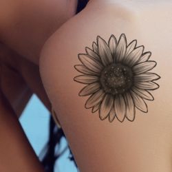 tatouage éphémère fleur tournesol
