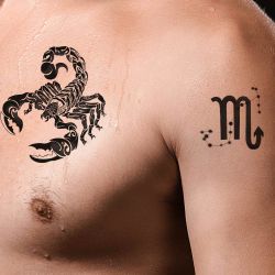 tatouage éphémère signe astrologique scorpion