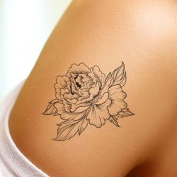 Tatouage temporaire petites pivoines