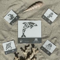 5 tatouages maoris semi-permanents - Dauphin, Raie, Requin marteau, Hippocampe, Méduse