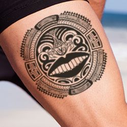 Tattoo éphémère homme ronds maori #2