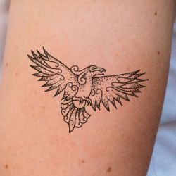 Tattoo éphémère Corbeau Viking