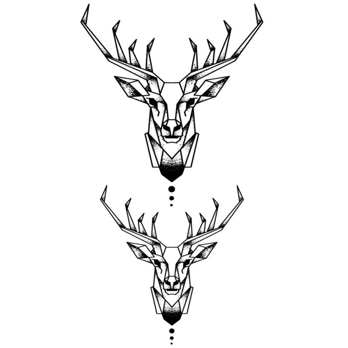 tatouage éphémère cerf géométrique