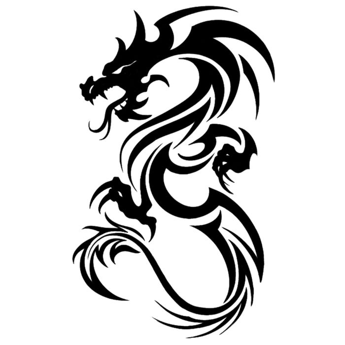 Tatouage éphémère dragon tribal