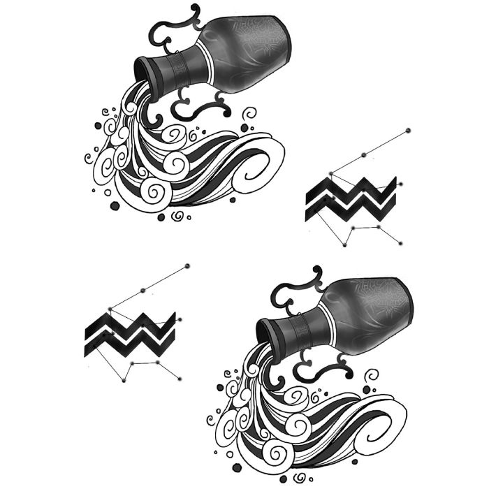 Tatouage éphémère zodiaque verseau