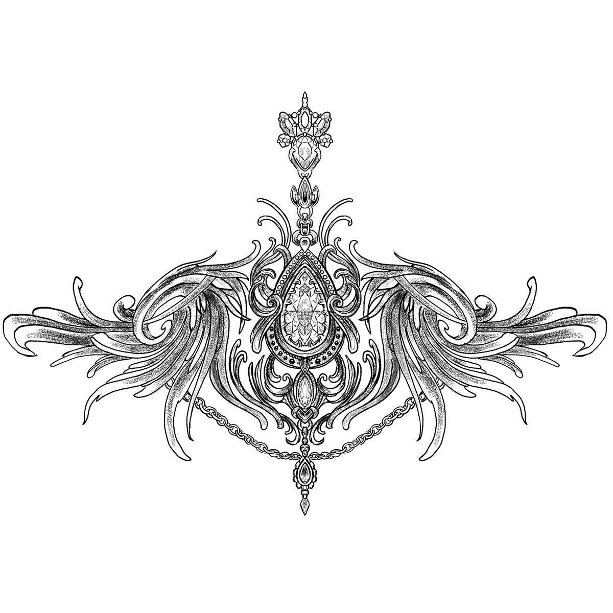 tatouage éphémère underboob ornemental #4