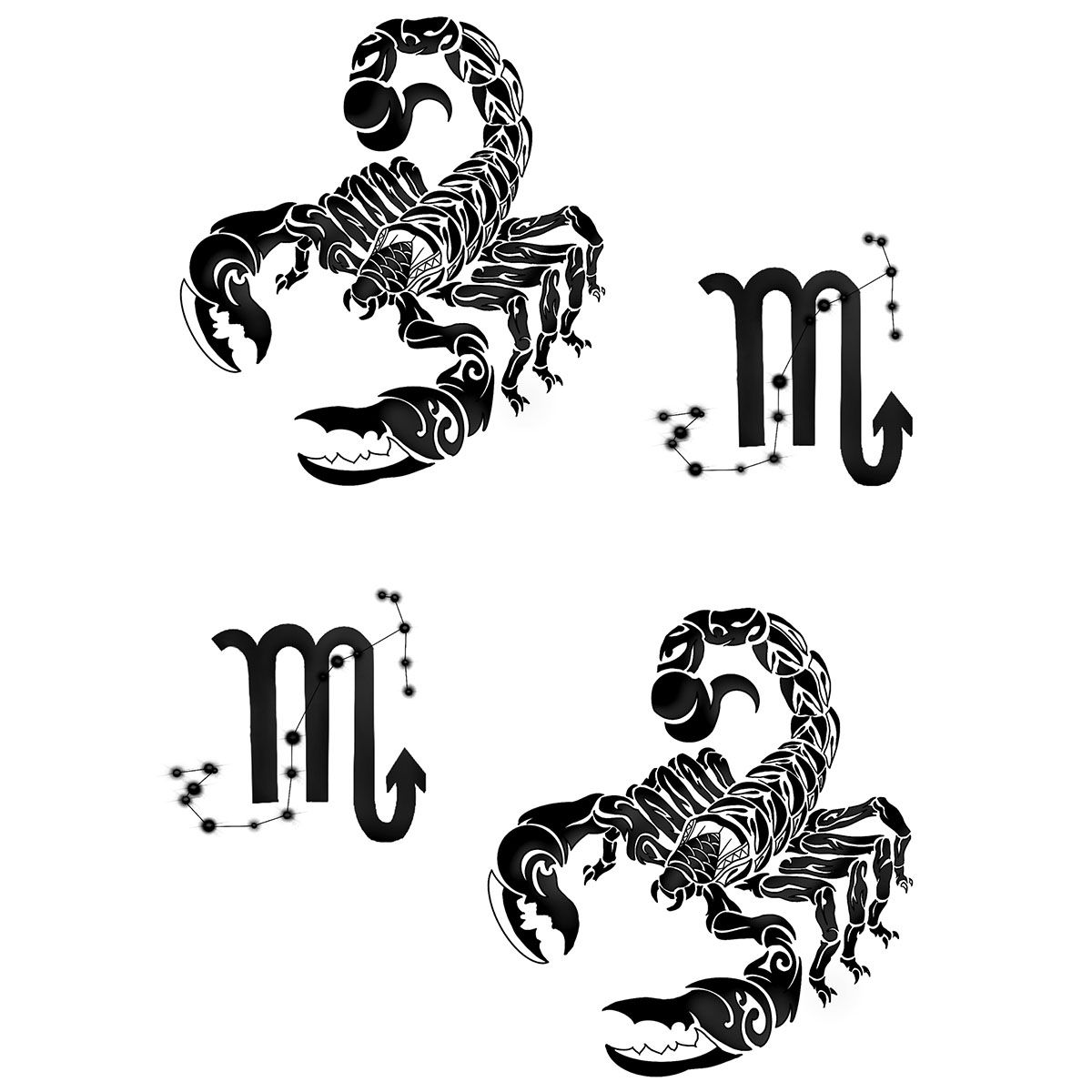 tatouage éphémère signe astrologique scorpion