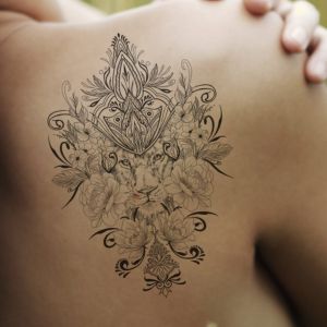 Tatouage temporaire lion décoré