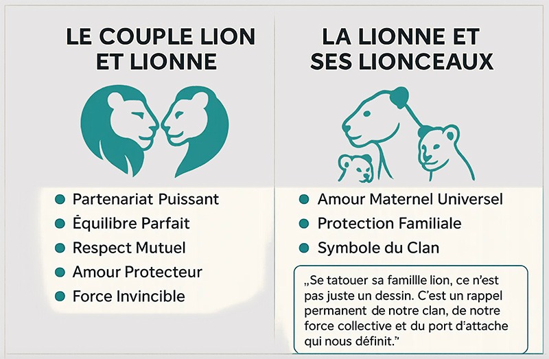 couple lion lionne et lionceaux