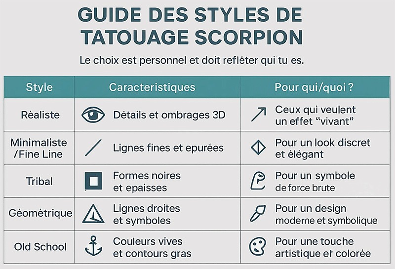 styles tatouage scorpion