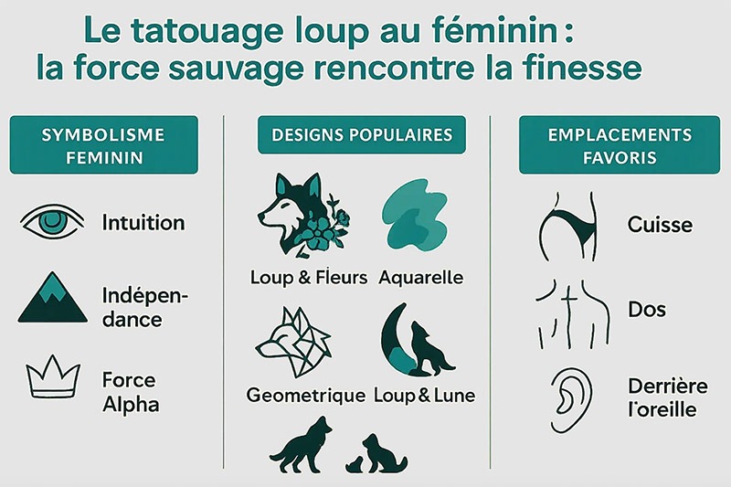 tatouage loup femme