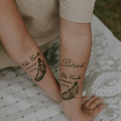 tatouage famille prénom