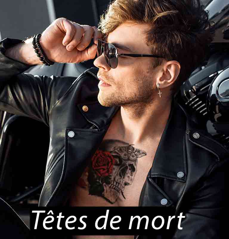Tatouage éphémère tête de mort