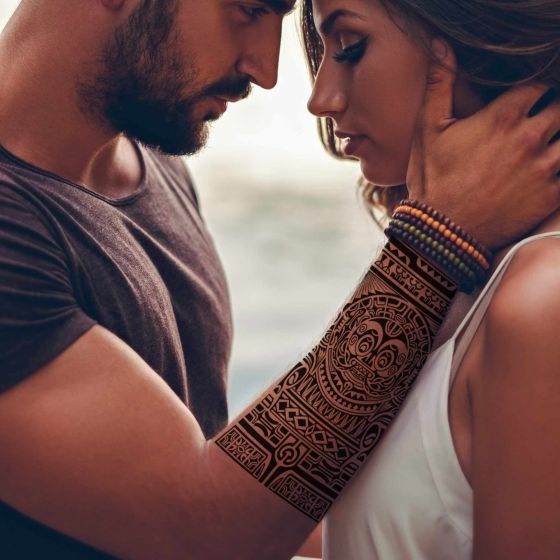 tatouage éphémère avant bras maori