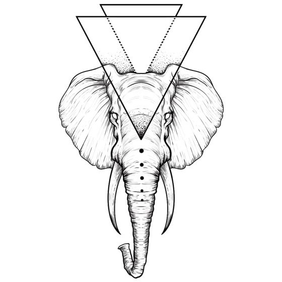 Tatouage éphémère éléphant géométrique