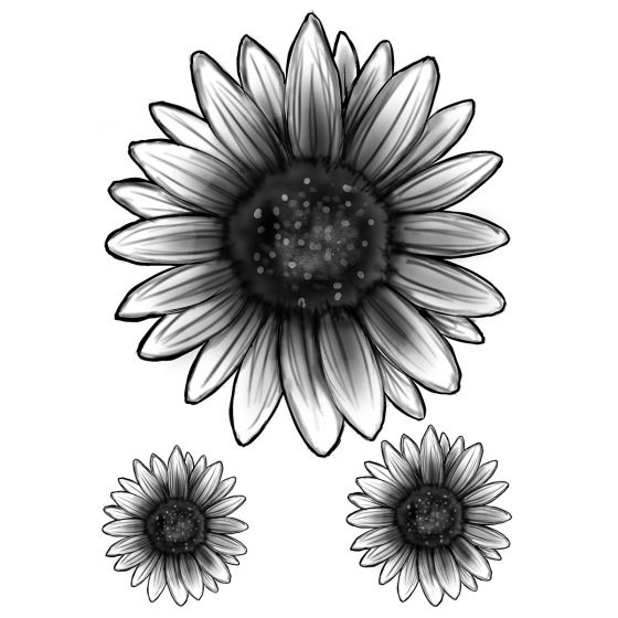 tatouage éphémère fleur tournesol