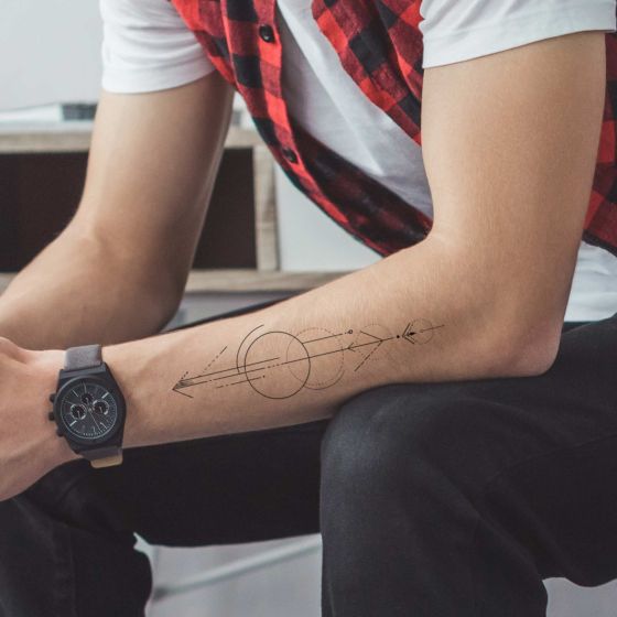 Tatouage éphémère cercles et lignes