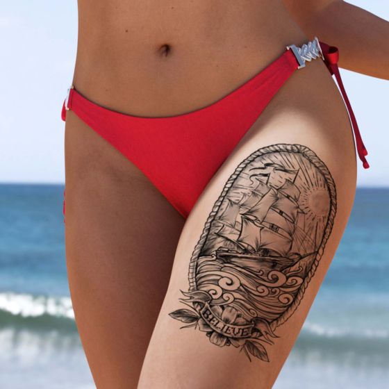 Tatouage éphémère navire bateau