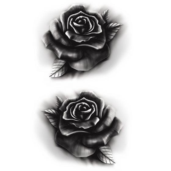 Tatouage éphémère roses noires - pack