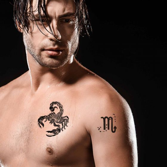 tatouage éphémère signe astrologique scorpion