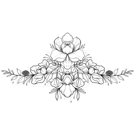 Tatouage éphémère underboob fleur renoncule