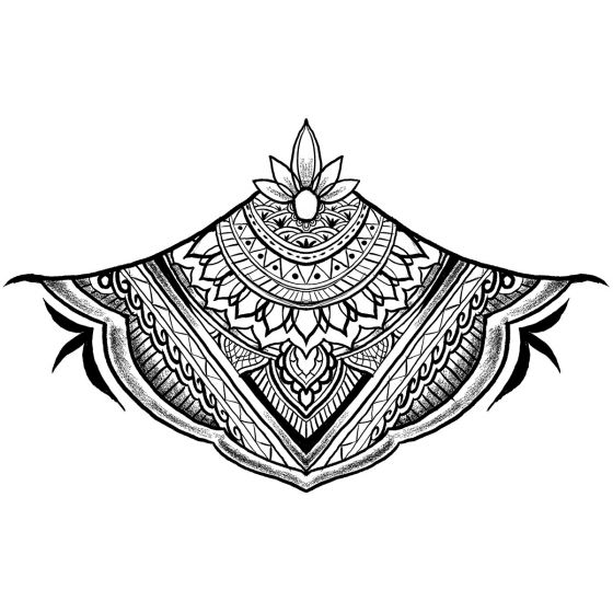 tatouage éphémère underboob lotus maori