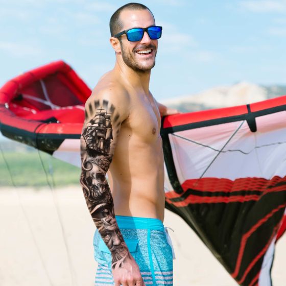 Tatouage éphémère sleeve manchette navire