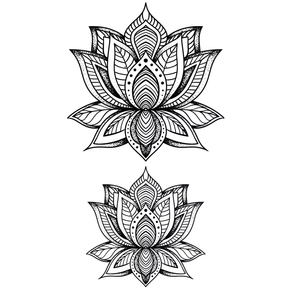 Mandala Fleur De Lotus A Imprimer Tatouage éphémère temporaire Lotus Mandala - Pack | Tattoo Your Style