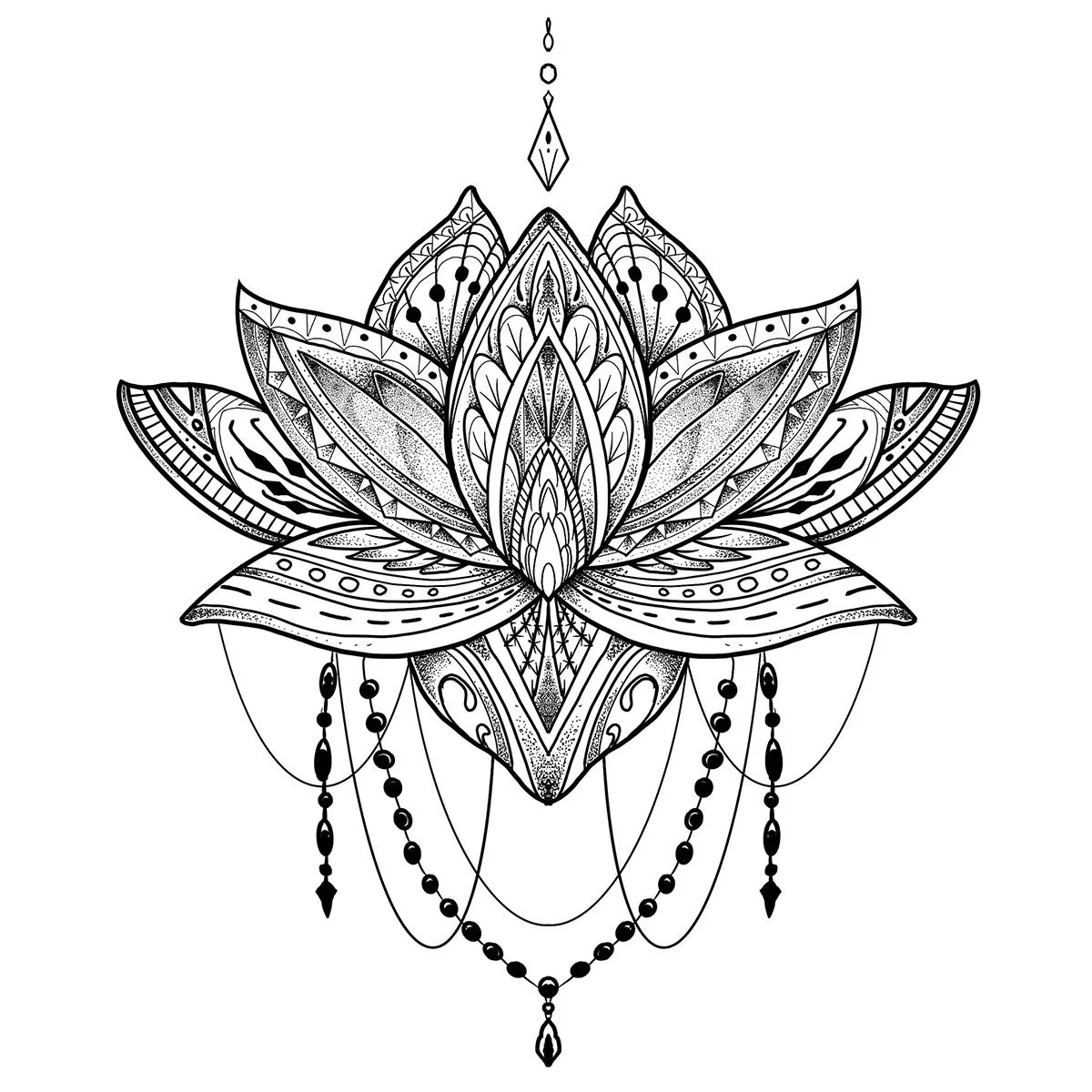 Mandala Fleur De Lotus A Imprimer Tatouage éphémère temporaire Lotus mandala #1 | Tattoo Your Style