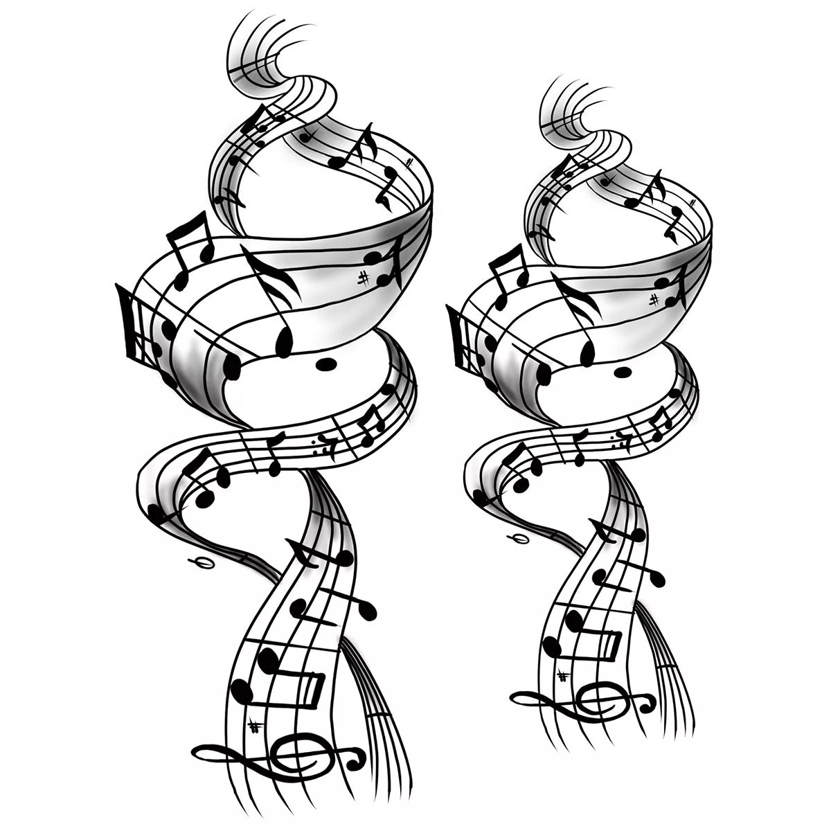 Tatouage Note De Musique Homme Tatouage éphémère temporaire Notes de musique | Tattoo Your Style
